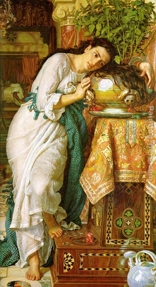 Isabella and the Pot of Basil painting - William Holman Hunt Isabella and the Pot of Basil art painting